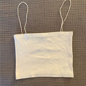 Zara white Ribbed Tank Top